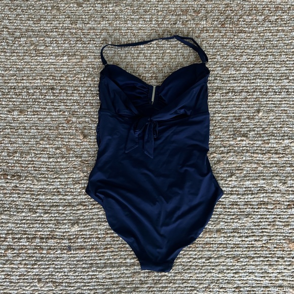 Calvin Klein Navy blue halter one piece bathing suit large - Picture 3 of 4